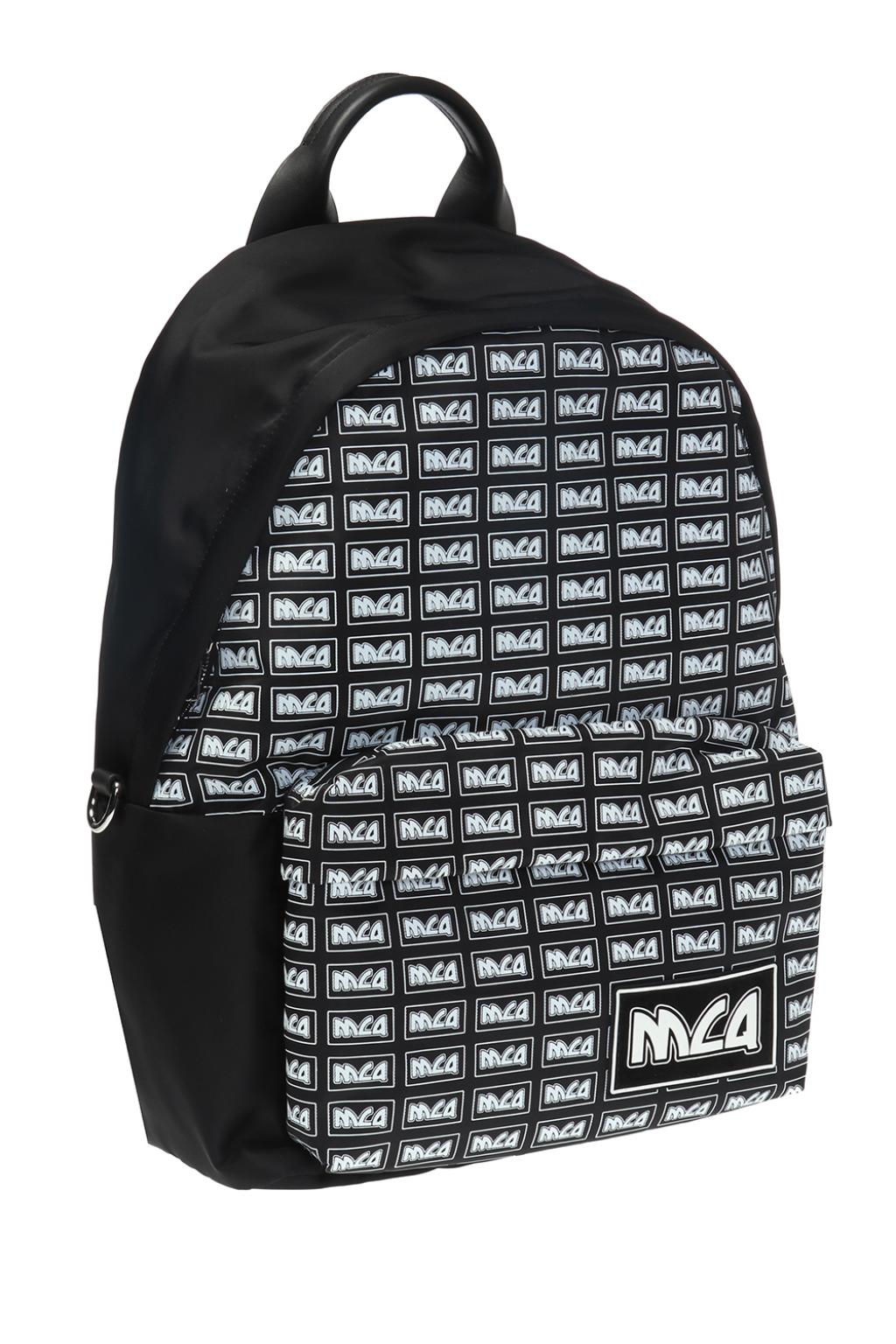 Black Patterned backpack with logo MCQ Vitkac Italy